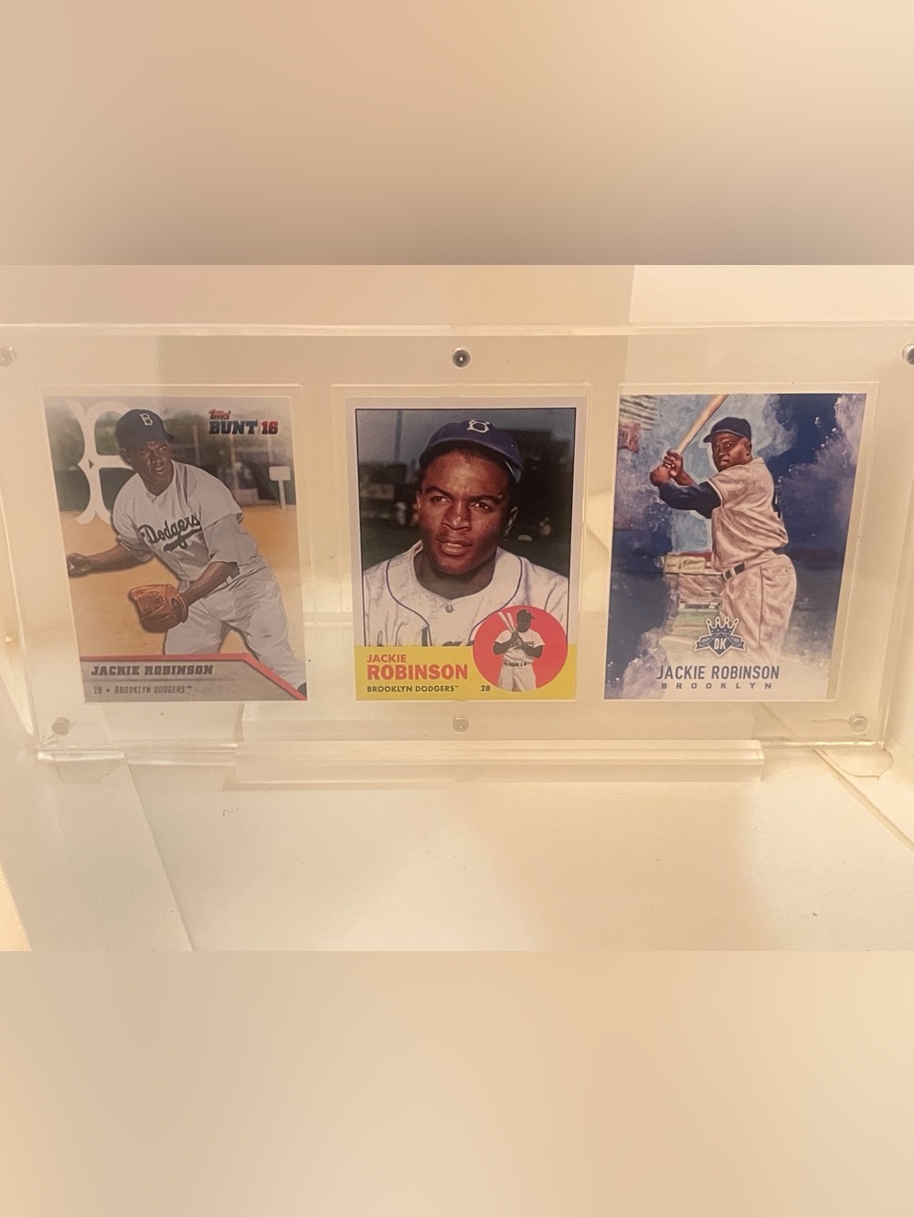Jackie Robinson-Display Framed Tribute 3 Card Set